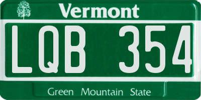 VT license plate LQB354