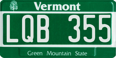 VT license plate LQB355