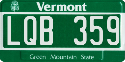 VT license plate LQB359