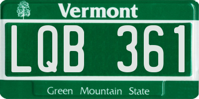 VT license plate LQB361