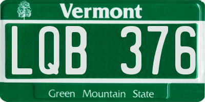 VT license plate LQB376