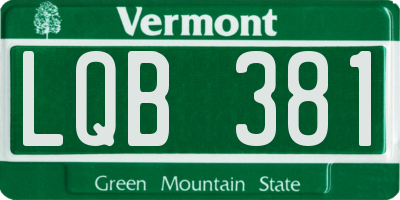 VT license plate LQB381