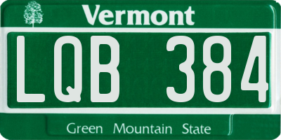 VT license plate LQB384
