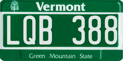 VT license plate LQB388