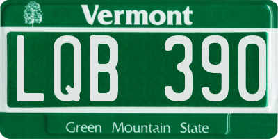 VT license plate LQB390
