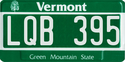 VT license plate LQB395