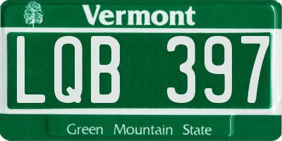 VT license plate LQB397