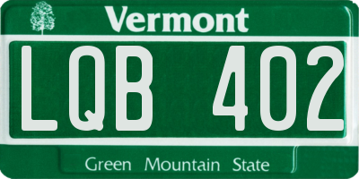 VT license plate LQB402