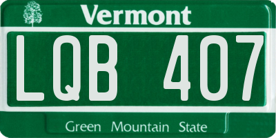 VT license plate LQB407