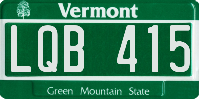 VT license plate LQB415