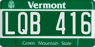VT license plate LQB416