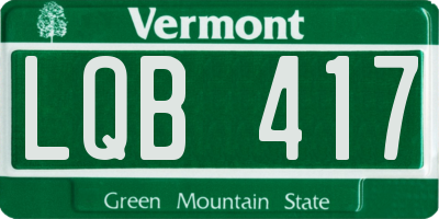 VT license plate LQB417