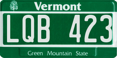 VT license plate LQB423