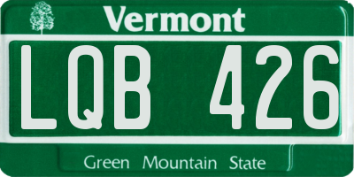 VT license plate LQB426