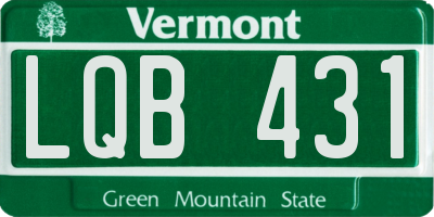 VT license plate LQB431