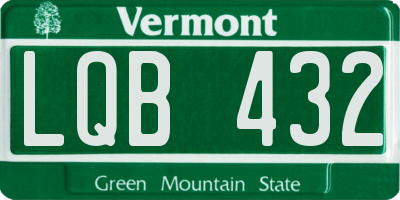 VT license plate LQB432