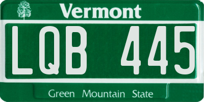 VT license plate LQB445