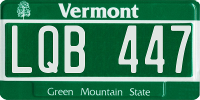 VT license plate LQB447