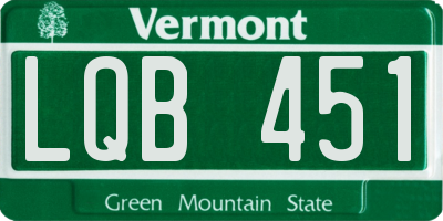 VT license plate LQB451