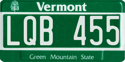 VT license plate LQB455