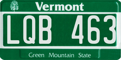 VT license plate LQB463