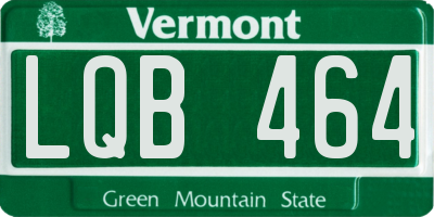 VT license plate LQB464