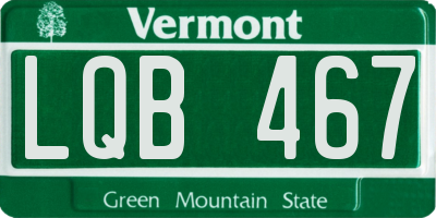 VT license plate LQB467