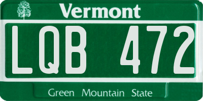 VT license plate LQB472