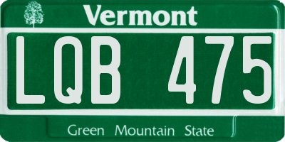 VT license plate LQB475
