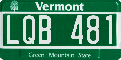 VT license plate LQB481