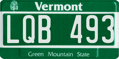 VT license plate LQB493