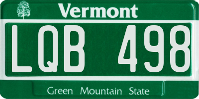 VT license plate LQB498