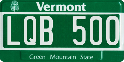 VT license plate LQB500