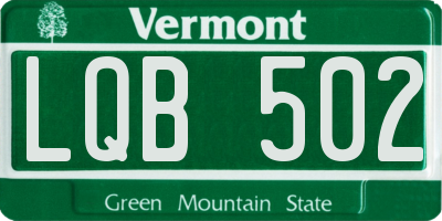 VT license plate LQB502