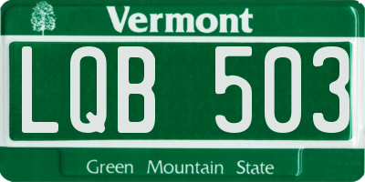 VT license plate LQB503