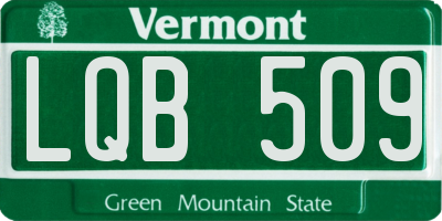 VT license plate LQB509