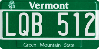 VT license plate LQB512
