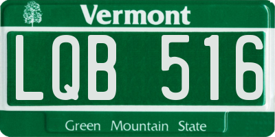 VT license plate LQB516