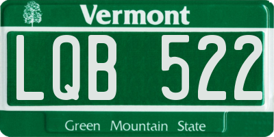 VT license plate LQB522