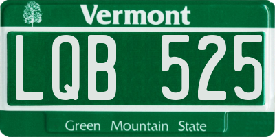 VT license plate LQB525