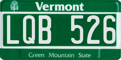 VT license plate LQB526