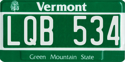 VT license plate LQB534