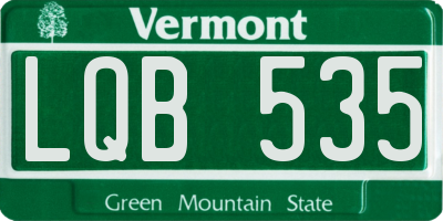 VT license plate LQB535