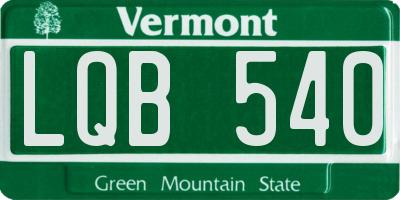 VT license plate LQB540