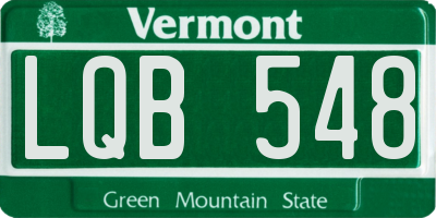 VT license plate LQB548