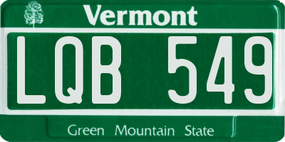 VT license plate LQB549