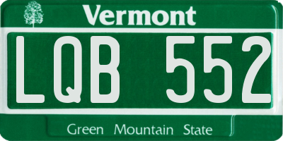 VT license plate LQB552