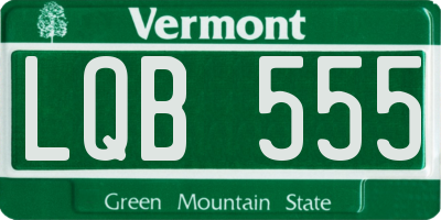 VT license plate LQB555