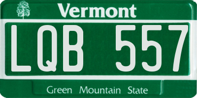 VT license plate LQB557