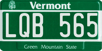 VT license plate LQB565